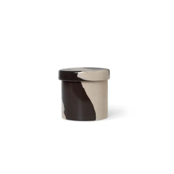 Ferm Living Inlay beholder - liten - Sand/Svart