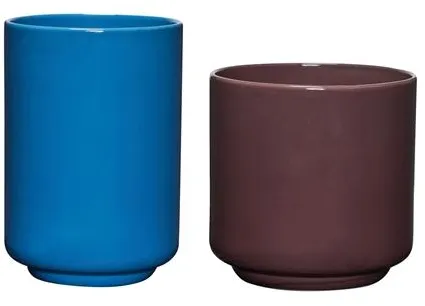 Hübsch Deux Potte Sett av 2 Rødbrun/Blå