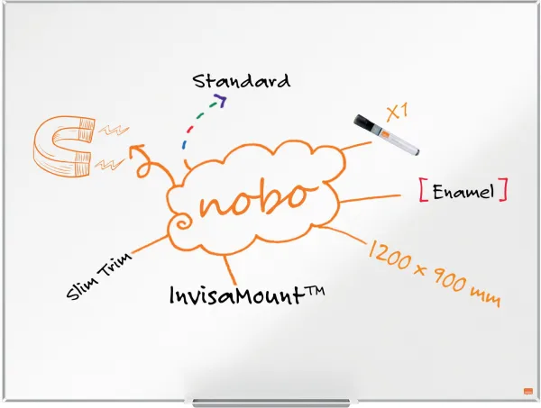 Nobo Impression Pro emaljert whiteboard 120x90cm hvit